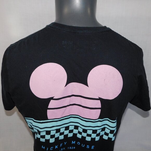 Disney x NEFF Mickey Mouse Ears head Black Pink Blue Graphic T Shirt Mens M - Picture 7 of 8